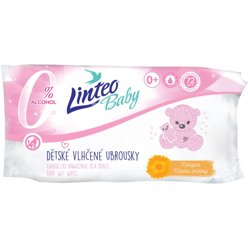 Linteo Baby vlhčené ubrousky s měsíčkem lékařským 72 ks - parfo.cz