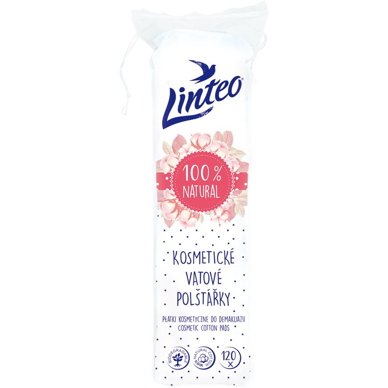Linteo Natural Cotton Pads vatové tampónky 120 ks - parfo.cz