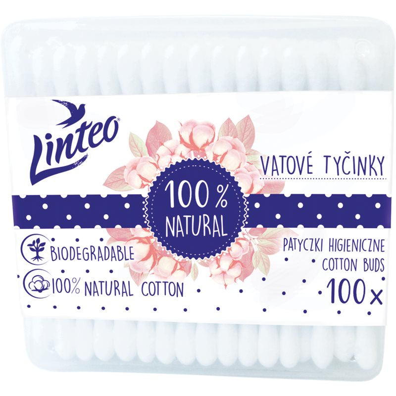 Linteo Natural vatové tyčinky box 100 ks - parfo.cz