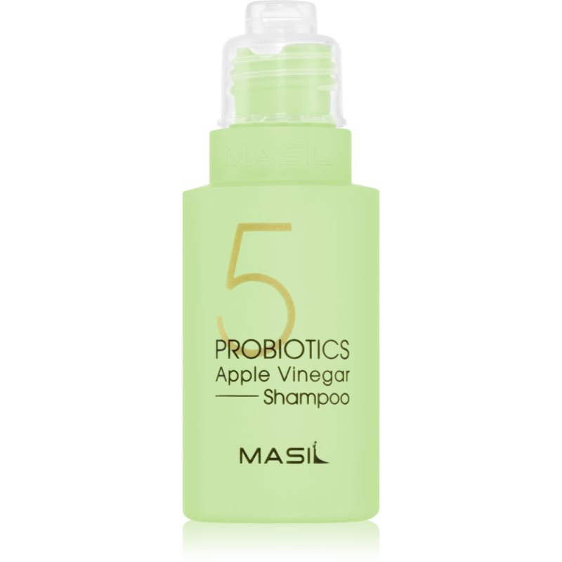 MASIL 5 Probiotics Apple Vinegar hloubkově čisticí šampon na vlasy a vlasovou pokožku 50 ml - parfo.cz
