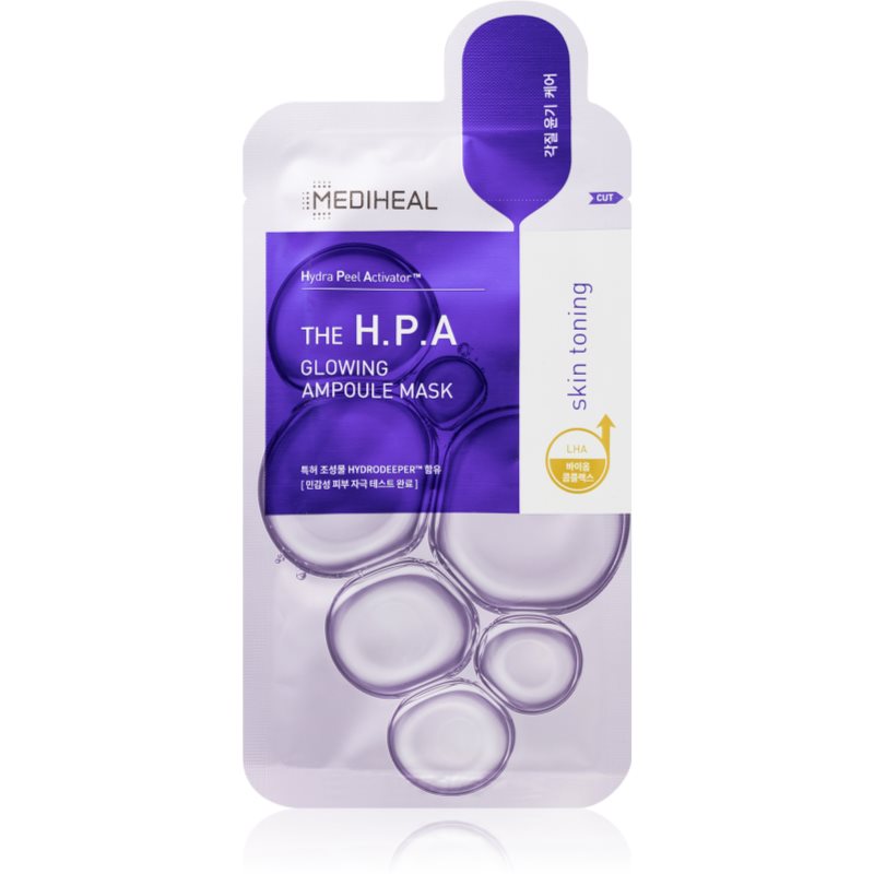 MEDIHEAL Ampoule Mask The H.P.A plátýnková maska pro rozjasnění a vyhlazení pleti 20 ml - parfo.cz