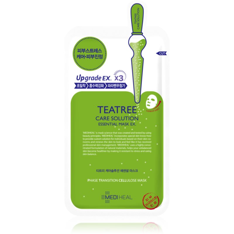 MEDIHEAL Essential Mask Teatree zklidňující plátýnková maska pro mastnou a problematickou pleť 24 ml - parfo.cz