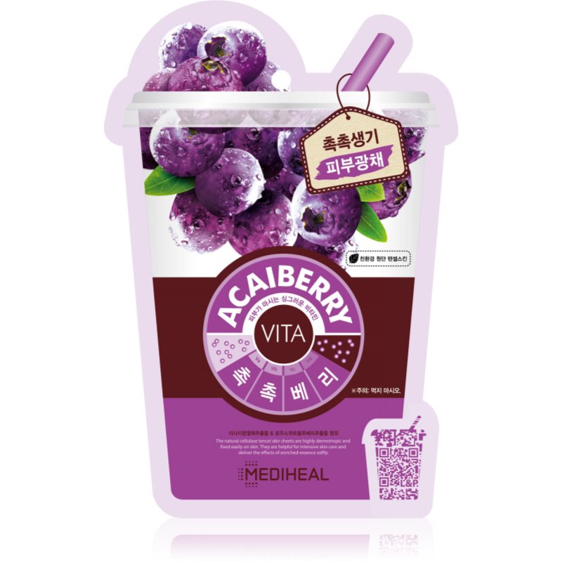 MEDIHEAL Vita Mask Acaiberry plátýnková maska se zpevňujícím účinkem 20 ml - parfo.cz