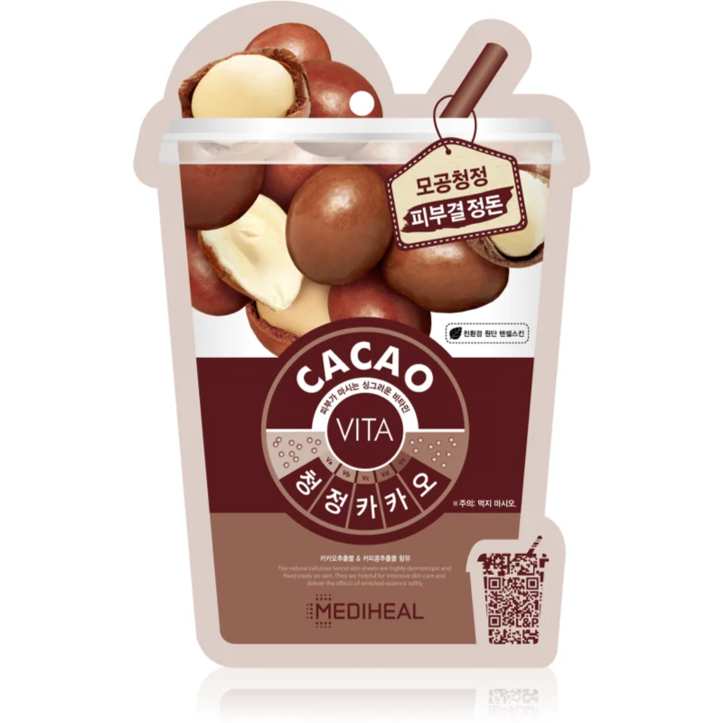 MEDIHEAL Vita Mask Cacao plátýnková maska pro stažení pórů a matný vzhled pleti 20 ml - parfo.cz