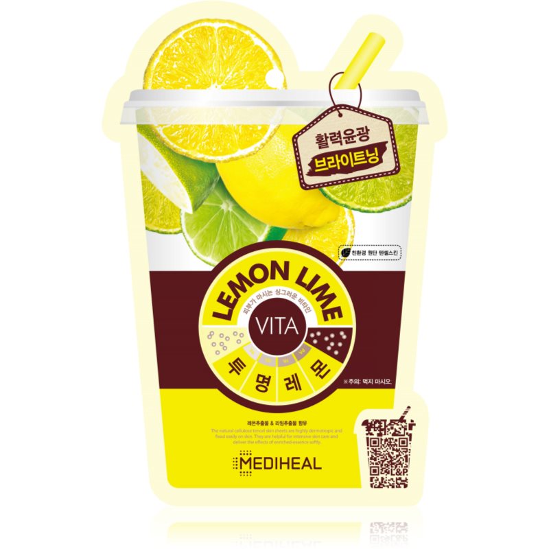 MEDIHEAL Vita Mask Lemon Lime rozjasňující plátýnková maska 20 ml - parfo.cz