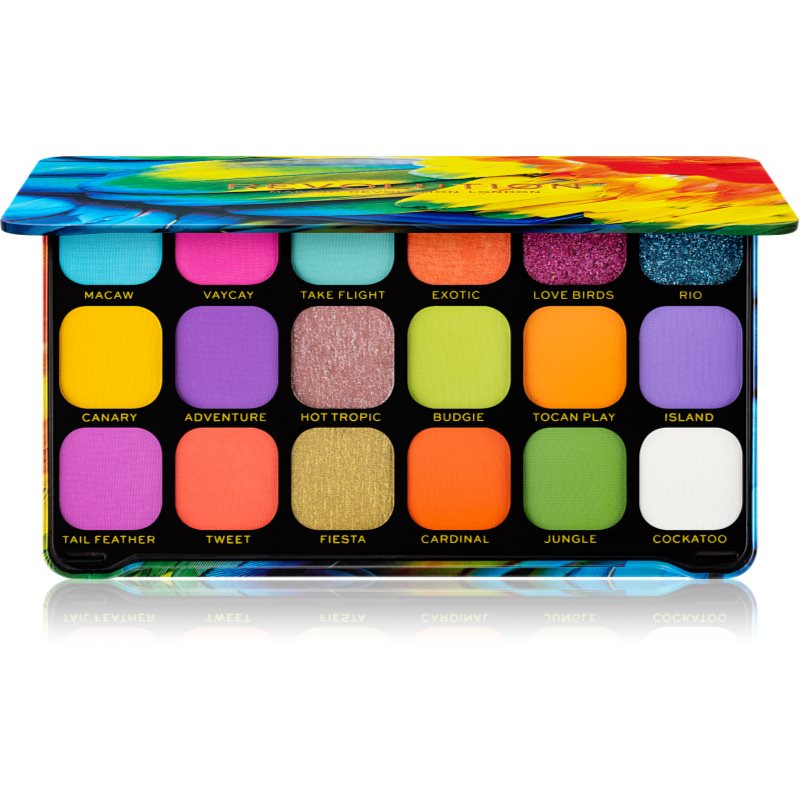 Makeup Revolution Forever Flawless paleta očních stínů odstín Bird of Paradise 18 x 1.1 g - parfo.cz