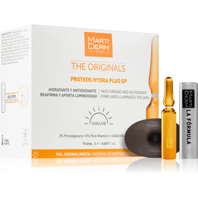 MartiDerm The Originals Proteos Hydra Plus SP ampule proti stárnutí pleti s vitamínem C 10x2 ml - parfo.cz