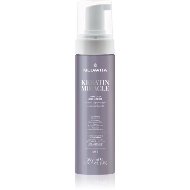 Medavita Keratin Miracle Frizz Over Hair Mousse stylingová pěna na vlasy 200 ml - parfo.cz
