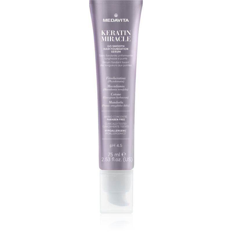 Medavita Keratin Miracle Go Smooth Hair Foundation Serum aktivní sérum na roztřepené konečky vlasů 75 ml - parfo.cz