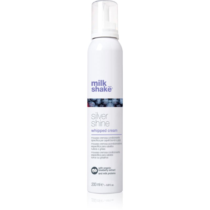 Milk Shake Silver Shine Whipped Cream pěnový kondicionér neutralizující žluté tóny 200 ml - parfo.cz
