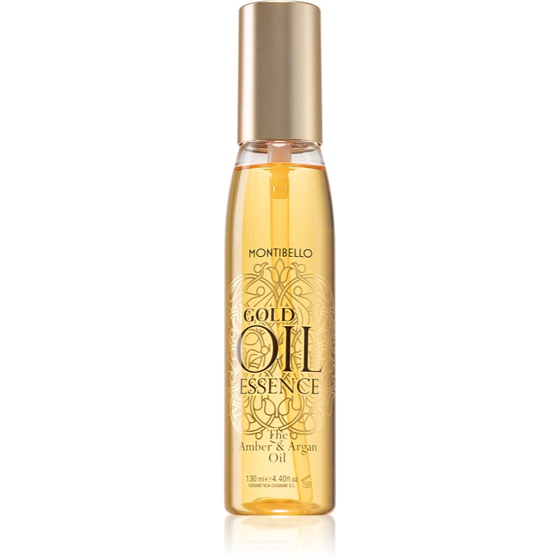 Montibello Gold Oil Amber & Argan Oil regenerační a ochranný olej pro poškozené vlasy a roztřepené konečky s arganovým olejem 130 ml - parfo.cz