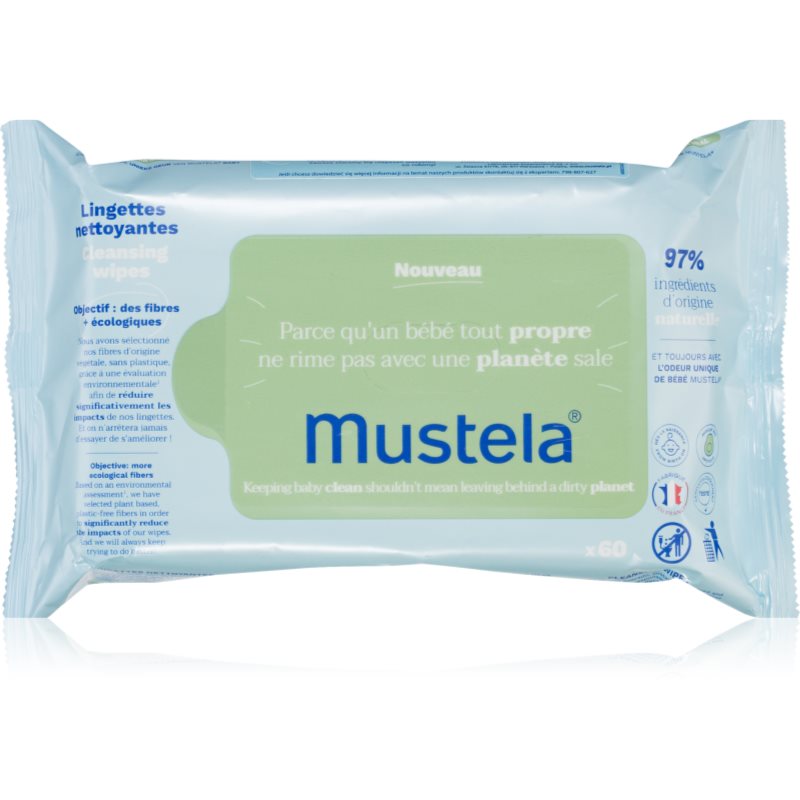 Mustela Bébé Cleansing Wipes vlhčené čisticí ubrousky pro děti 60 ks - parfo.cz