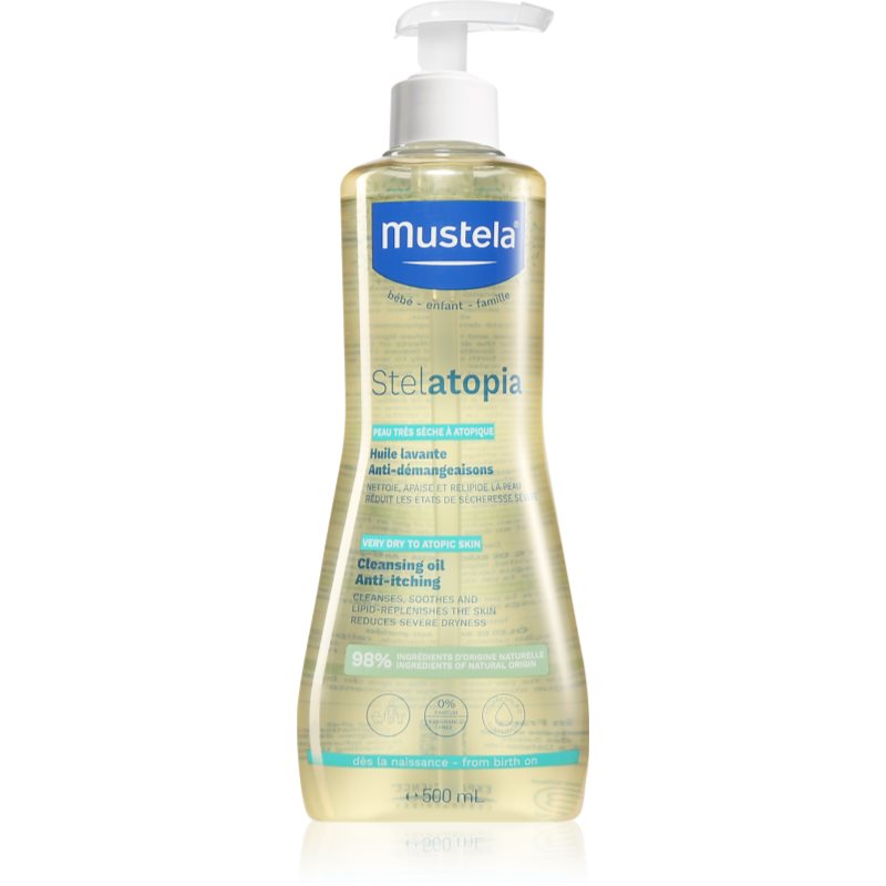 Mustela Bébé Stelatopia dětský olej do koupele i na tělo pro atopickou pokožku 500 ml - parfo.cz