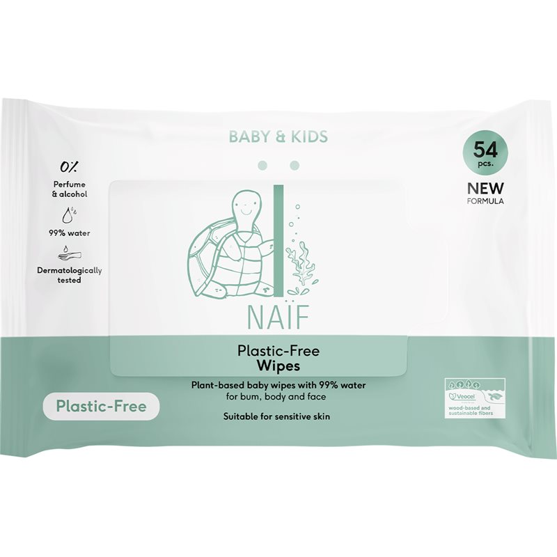 Naif Baby & Kids Plastic Free Wipes vlhčené ubrousky pro děti od narození 54 ks - parfo.cz