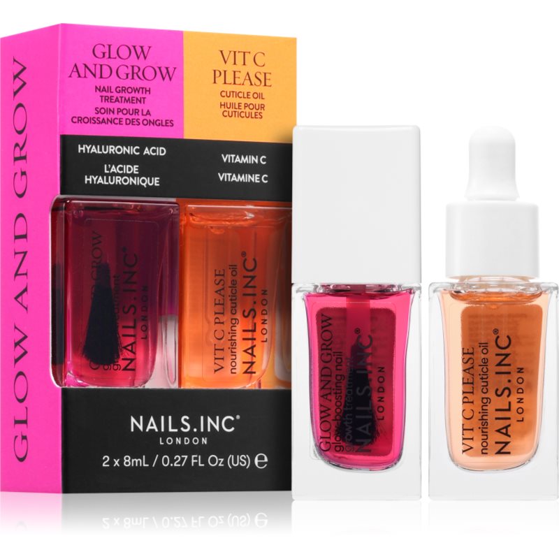 Nails Inc. Glow and Grow & Vit C Please sada laků na nehty s vyživujícím účinkem - parfo.cz