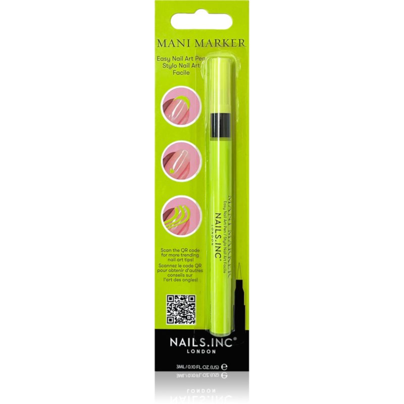 Nails Inc. Mani Marker zdobicí lak na nehty v aplikačním peru odstín Electric Green Neon 3 ml - parfo.cz