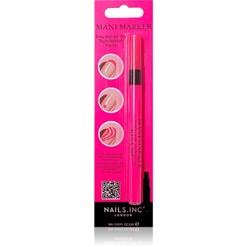 Nails Inc. Mani Marker zdobicí lak na nehty v aplikačním peru odstín Flamingo Pink Neon 3 ml - parfo.cz