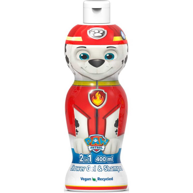 Nickelodeon Paw Patrol Shower Gel & Shampoo sprchový gel a šampon 2 v 1 pro děti Marshall 400 ml - parfo.cz