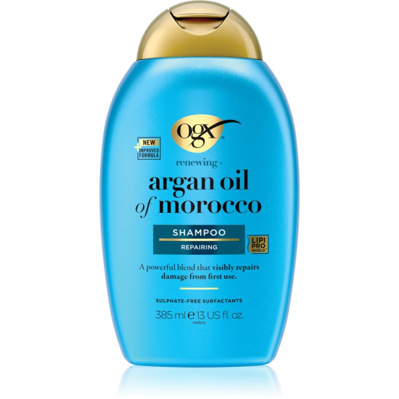 OGX Argan Oil Of Morocco obnovující šampon pro lesk a hebkost vlasů 385 ml - parfo.cz
