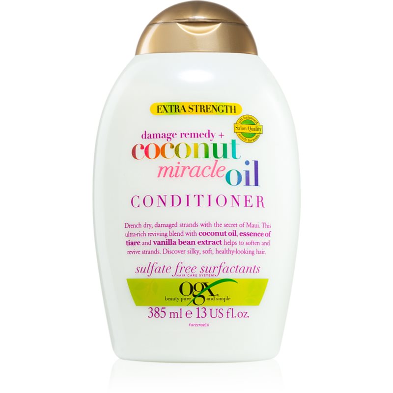 OGX Coconut Miracle Oil kondicionér pro posílení vlasů s kokosovým olejem 385 ml - parfo.cz