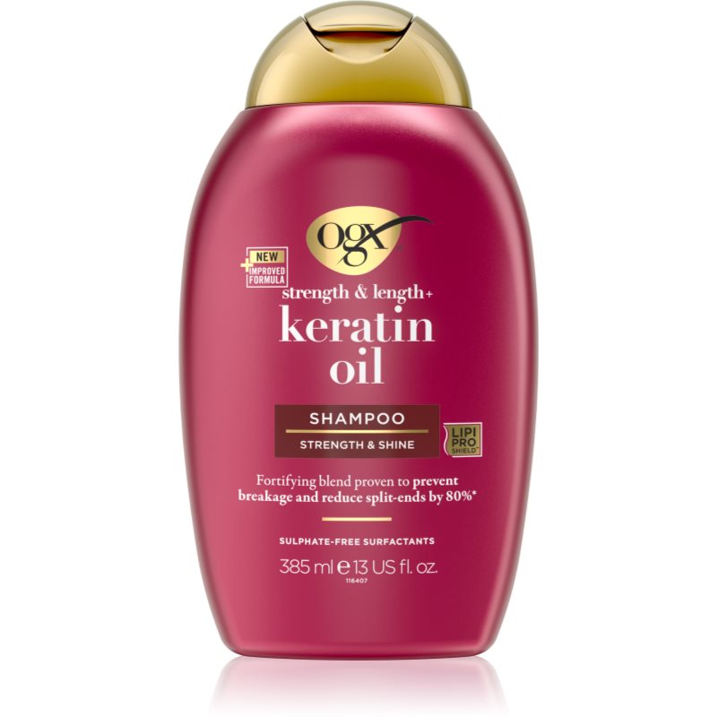 OGX Keratin Oil posilující šampon s keratinem a arganovým olejem 385 ml - parfo.cz