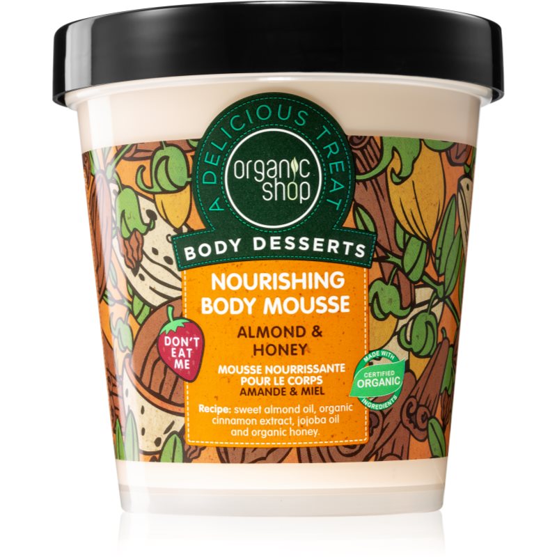 Organic Shop Body Desserts Almond & Honey tělová pěna pro výživu a hydrataci 450 ml - parfo.cz
