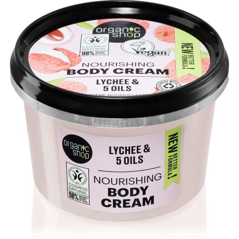 Organic Shop Lychee & 5 Oils pečující tělový krém 250 ml - parfo.cz