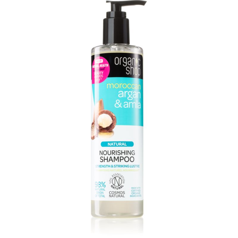 Organic Shop Natural Moroccan Argan & Amla vyživující šampon pro poškozené a barvené vlasy 280 ml - parfo.cz