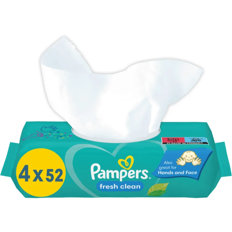 Pampers Fresh Clean vlhčené čisticí ubrousky pro děti pro citlivou pokožku 4x52 ks - parfo.cz