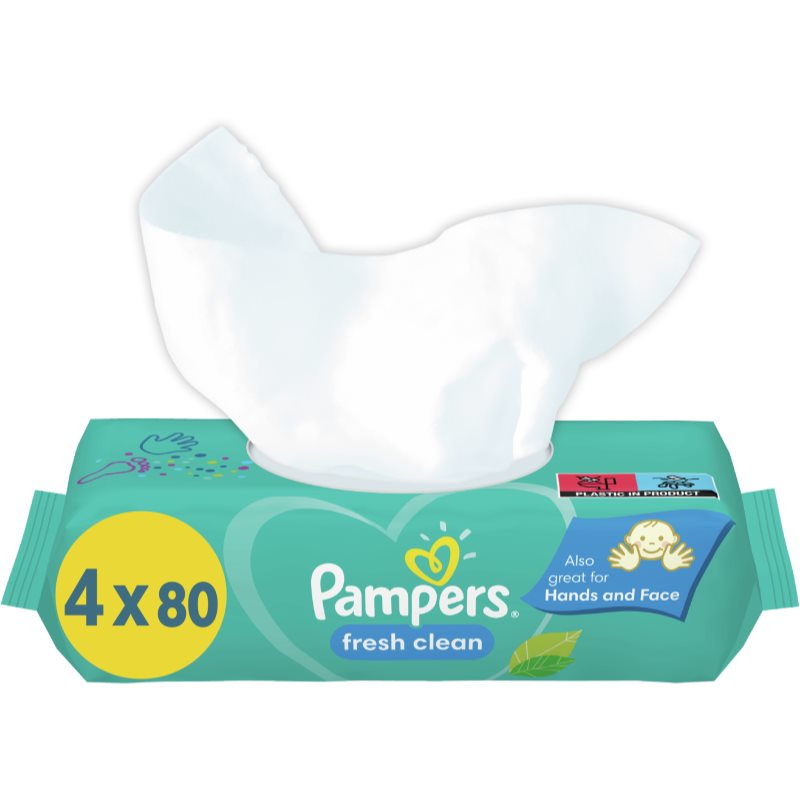 Pampers Fresh Clean vlhčené čisticí ubrousky pro děti pro citlivou pokožku 4x80 ks - parfo.cz
