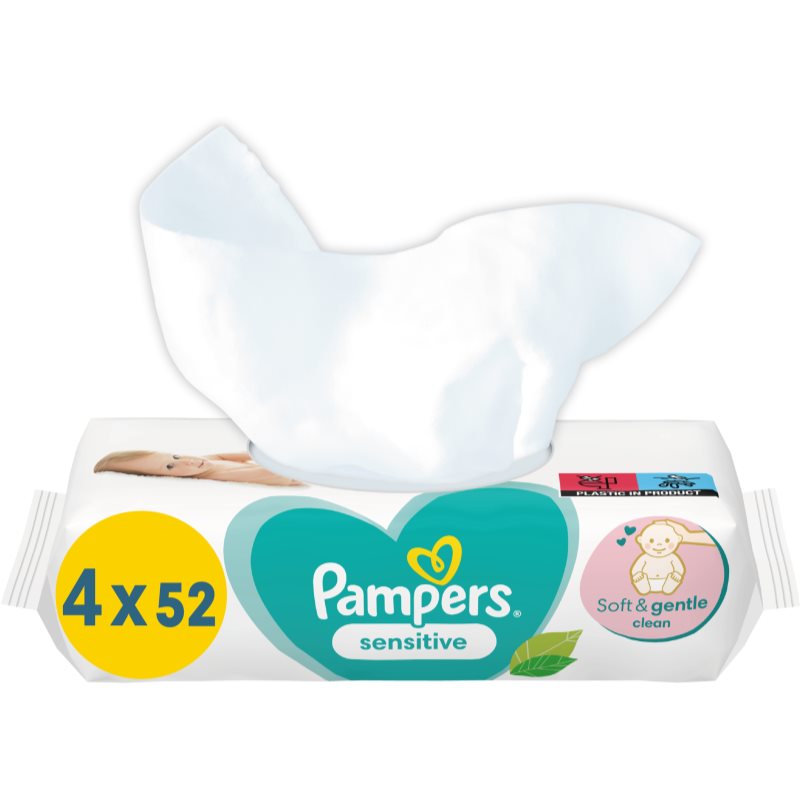 Pampers Sensitive vlhčené čisticí ubrousky pro děti pro citlivou pokožku 4x52 ks - parfo.cz