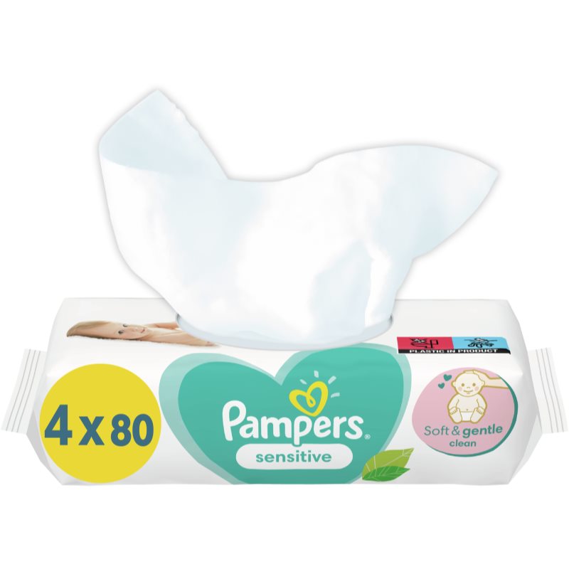 Pampers Sensitive vlhčené čisticí ubrousky pro děti pro citlivou pokožku 4x80 ks - parfo.cz