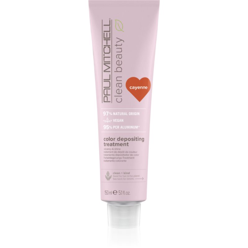 Paul Mitchell Clean Beauty Color Depositing Treatment vyživující maska pro barvené vlasy odstín Cayenne 150 ml - parfo.cz