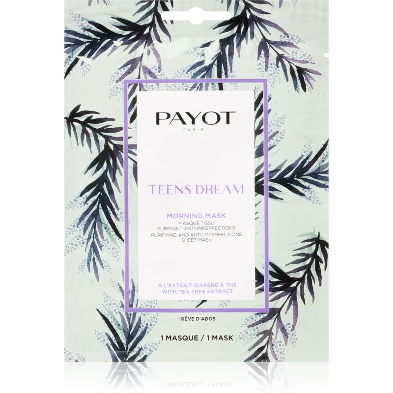 Payot Morning Mask Teens Dream plátýnková maska s čisticím a osvěžujícím účinkem pro smíšenou až mastnou pokožku 19 ml - parfo.cz