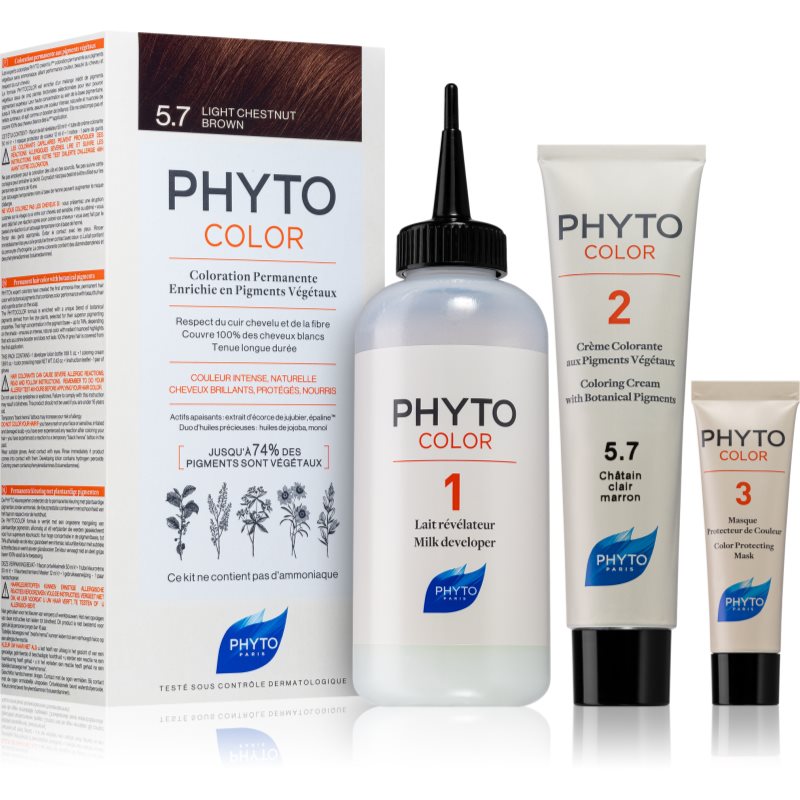 Phyto Color barva na vlasy bez amoniaku odstín 5.7 Light Chestnut Brown 1 ks - parfo.cz