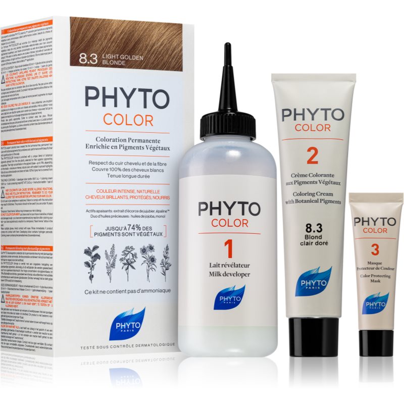 Phyto Color barva na vlasy bez amoniaku odstín 8.3 Light Golden Blond 1 ks - parfo.cz