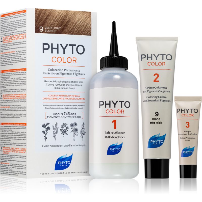 Phyto Color barva na vlasy bez amoniaku odstín 9 Very Light Blonde 1 ks - parfo.cz