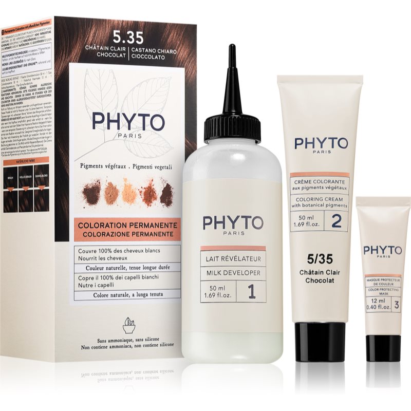 Phyto Color barva na vlasy s rostlinnými extrakty odstín 5.35 Chocolate light Brown 3 ks - parfo.cz