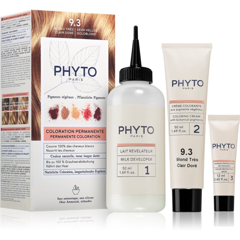 Phyto Color barva na vlasy s rostlinnými extrakty odstín 9.3 Very Light Golden Blonde 3 ks - parfo.cz
