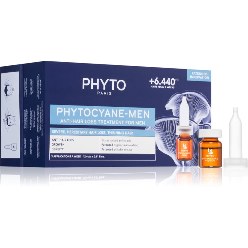 Phyto Phytocyane Men Treatment péče pro podporu růstu a proti vypadávání vlasů 12x3.5 ml - parfo.cz