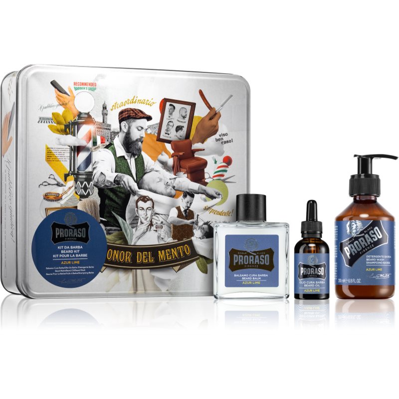 Proraso Set Beard Routine sada na vousy Azur Lime - parfo.cz