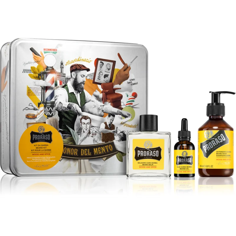 Proraso Set Beard Routine sada na vousy Wood and Spice - parfo.cz