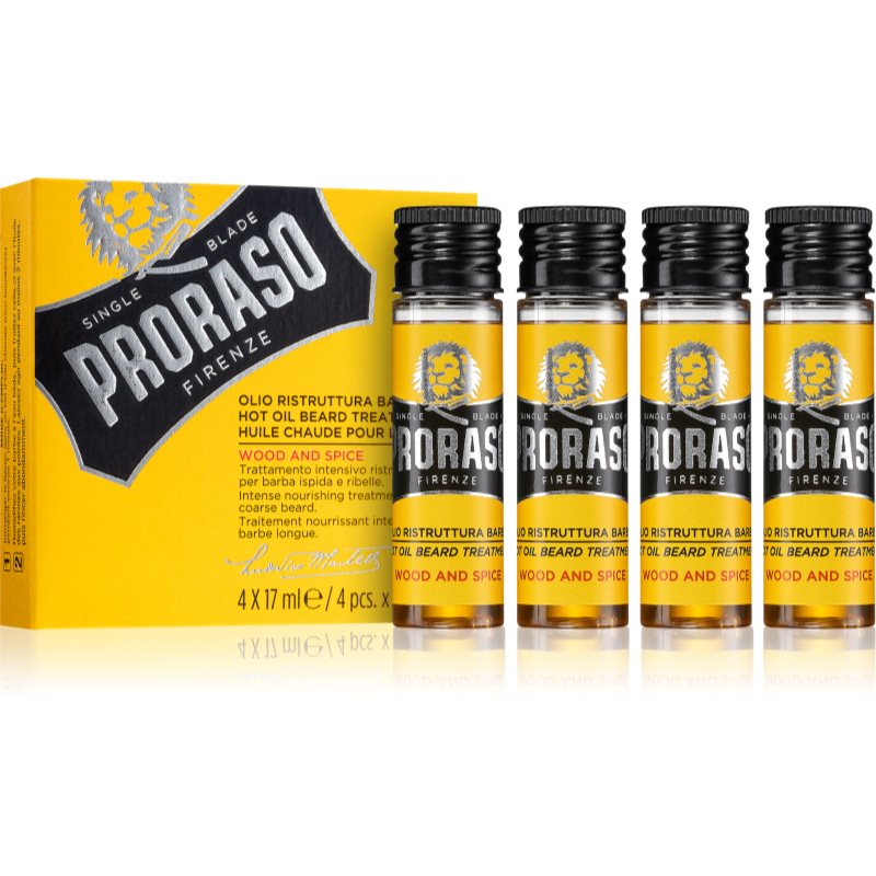 Proraso Wood and Spice Hot Set intenzivní olejová péče na tvrdé vousy 4 x 17 ml - parfo.cz