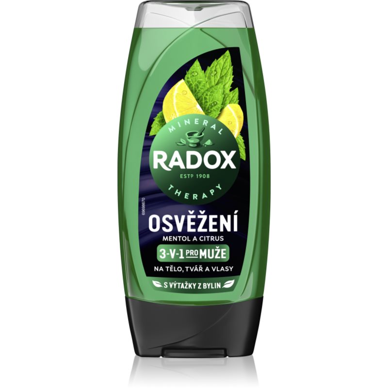 Radox Men Feel Strong sprchový gel a šampon 2 v 1 Mint & Tea Tree 225 ml - parfo.cz