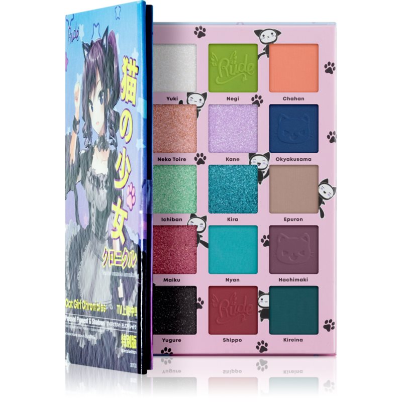 Rude Cosmetics Manga Collection Pigments & Shadows Palette paletka očních stínů odstín Cat Girl Chronicles 22 g - parfo.cz