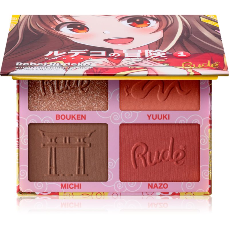 Rude Cosmetics Manga Face Palette multifunkční paleta na obličej odstín Rebel Rudeko 11.2 g - parfo.cz