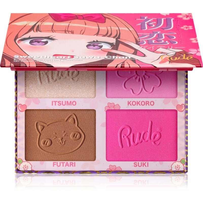 Rude Cosmetics Manga Face Palette multifunkční paleta na obličej odstín Sweetheart Sawa-Chan 11.2 g - parfo.cz
