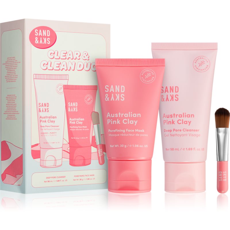 Sand & Sky Australian Pink Clay Clear & Clean Duo sada pro péči o pleť - parfo.cz