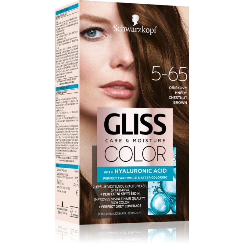Schwarzkopf Gliss Color permanentní barva na vlasy odstín 5-65 Oříškový hnědý 1 ks - parfo.cz