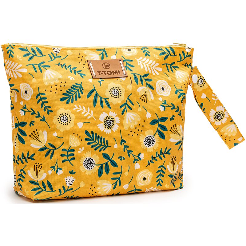 T-TOMI Big Baggie cestovní taška Mustard Flowers 24x28 cm - parfo.cz